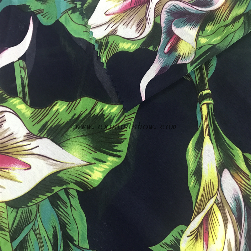 ustomized soft dress fabric 100% polyester printed plain chiffon fabric