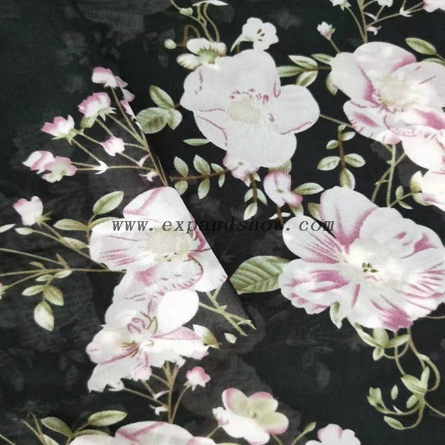 Fancy printed women dresses fabric polyester ITY chiffon fabric 