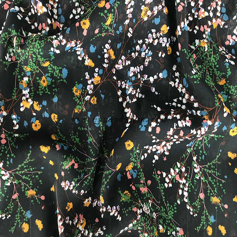Lurex Chiffon Crepe fabric 