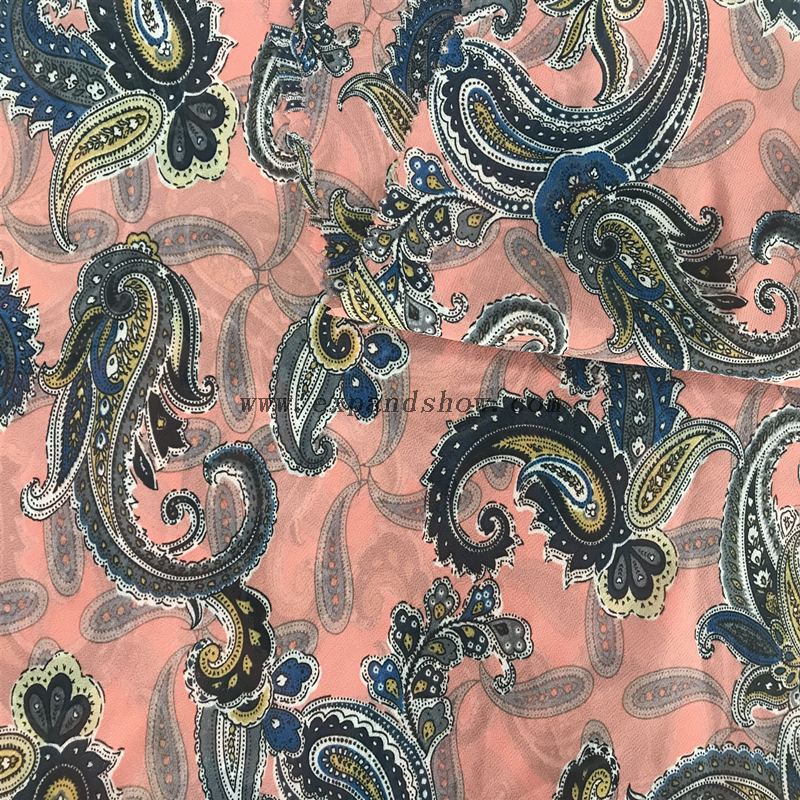 Comfortable 100% polyester woven printed chiffon fabric with cheap price