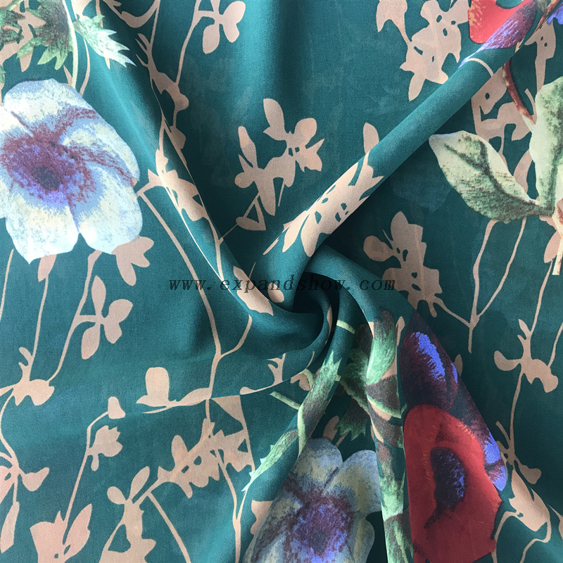 Elegant high quality fashion plain printed chiffon fabric
