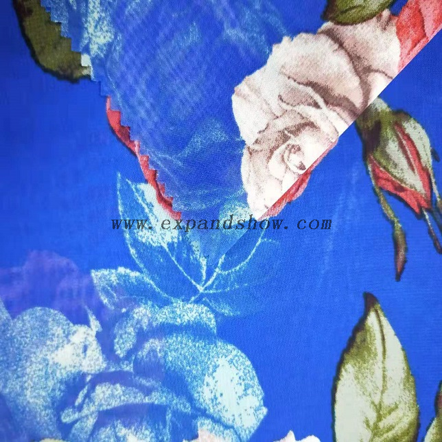 Fancy printed women dresses fabric polyester chiffon fabric 