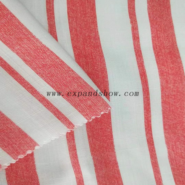 Fancy women dresses fabric rayon slub printed fabric 
