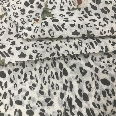 New style 100% polyester printed plain floral chiffon fabric