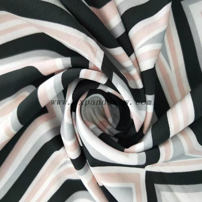 fancy women dresses fabric polyester full way stretch printed 