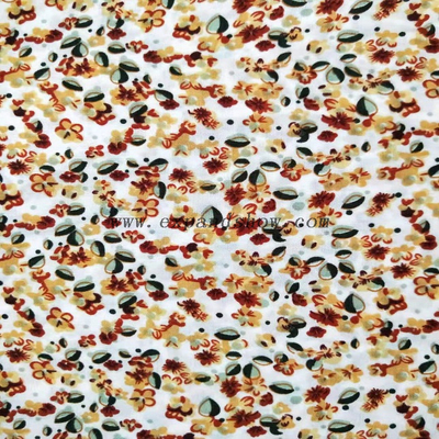 Fancy women dresses fabric polyester high quality wool peach printed 