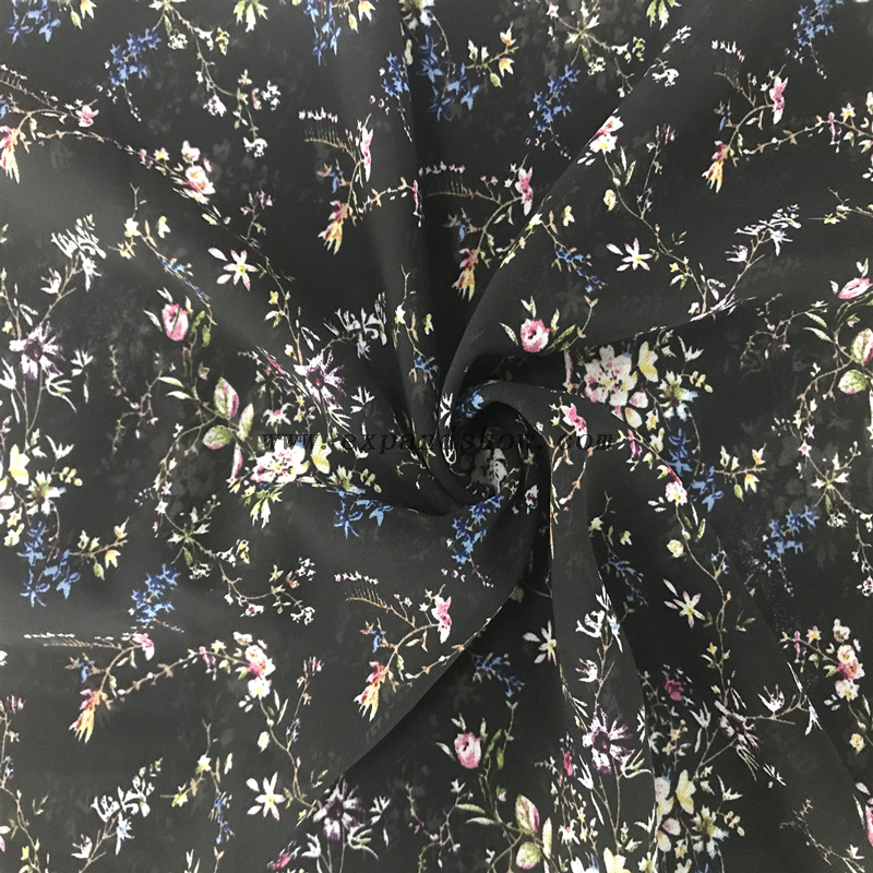 Hot sale 100% polyester chiffon printed fabric for fashion clothing of brand