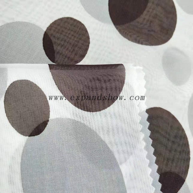 Fancy printed women dresses fabric polyester chiffon fabric 