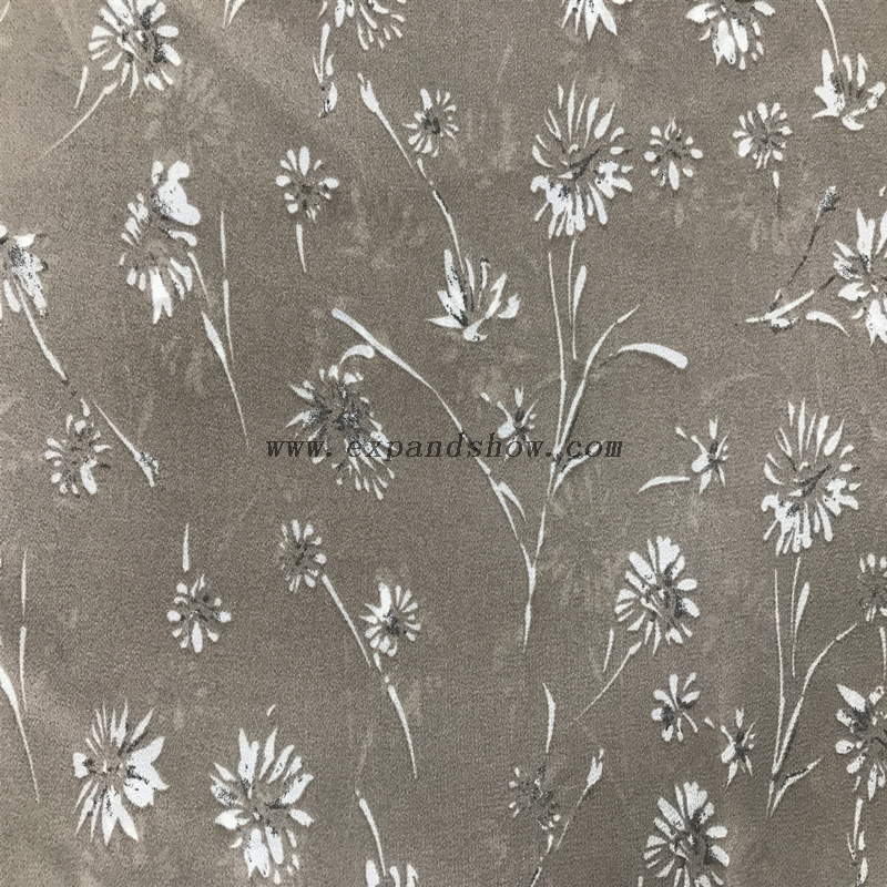 Shaoxing textile supplier flower pattern chiffon fabric 100% polyester
