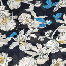 Fancy women dresses fabric polyester high quality chiffon crinkle stripe dyed 