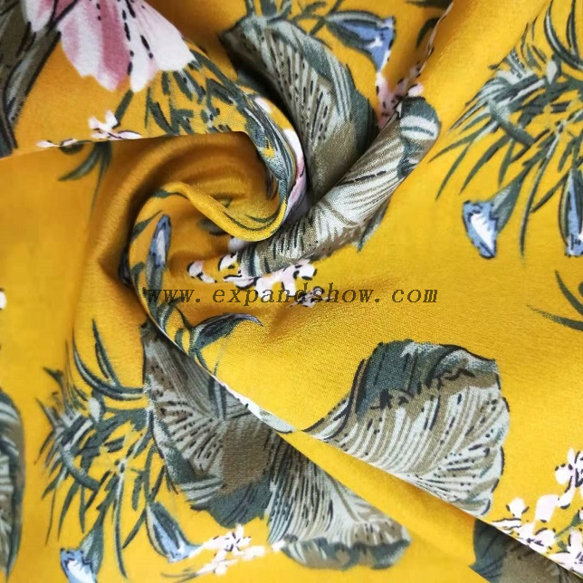 Fancy women dresses fabric polyester tissue faille crepe printed