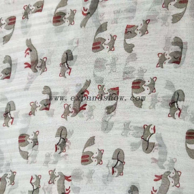 Fancy women dresses fabric polyester NANO crinkle printed