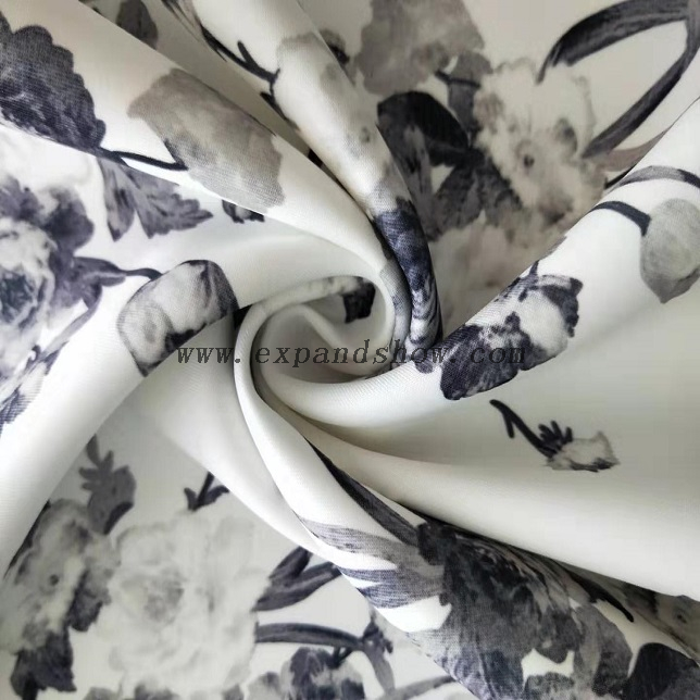 Fancy women dresses fabric polyester scuba printed 