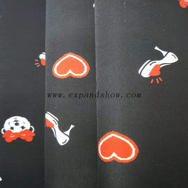 Fancy women dresses fabric polyester tissue faille crepe printed