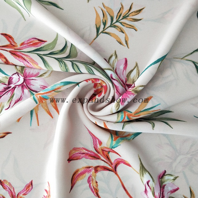 Fancy women dresses fabric polyester high quality soft moss crepe dobby georgette printed
