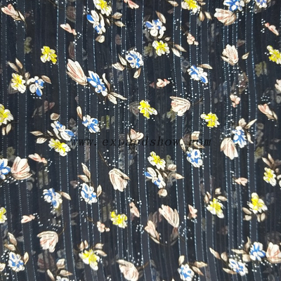 Fancy women dresses fabric polyester chiffon D&L printed fabric 