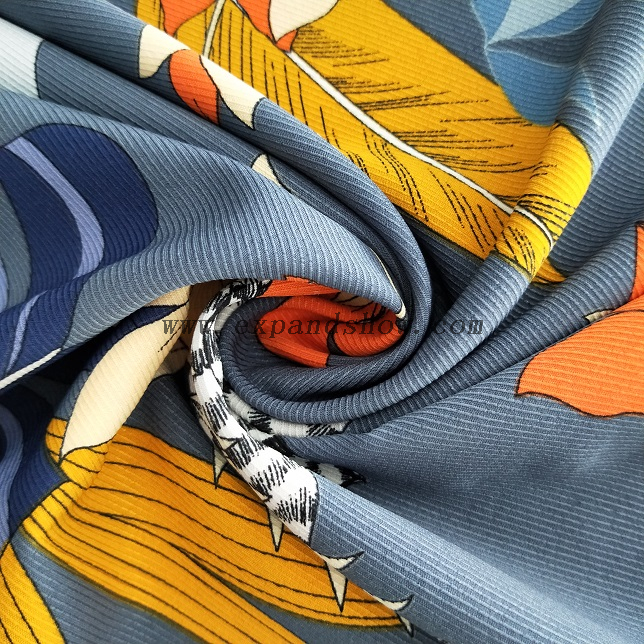 fancy women dresses fabric polyester full way stretch printed 
