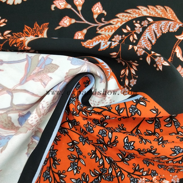 Fancy women dresses fabric polyester high quality soft moss crepe dobby georgette printed 