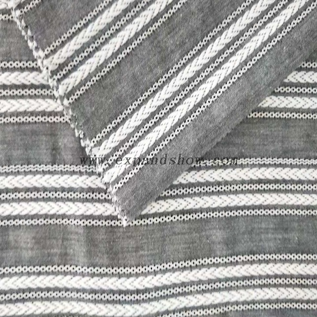 Fancy women dresses fabric C+R dobby yarn dyed 
