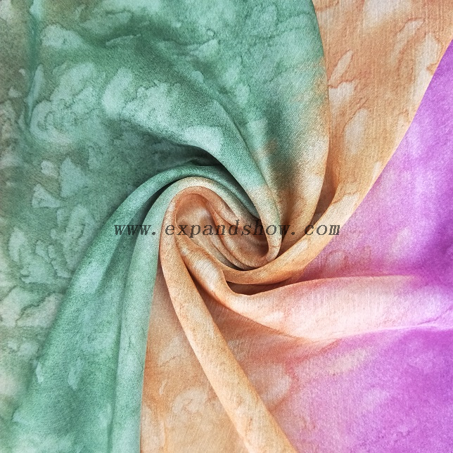 Fancy women dresses fabric polyester chiffon crinkle fabric printed