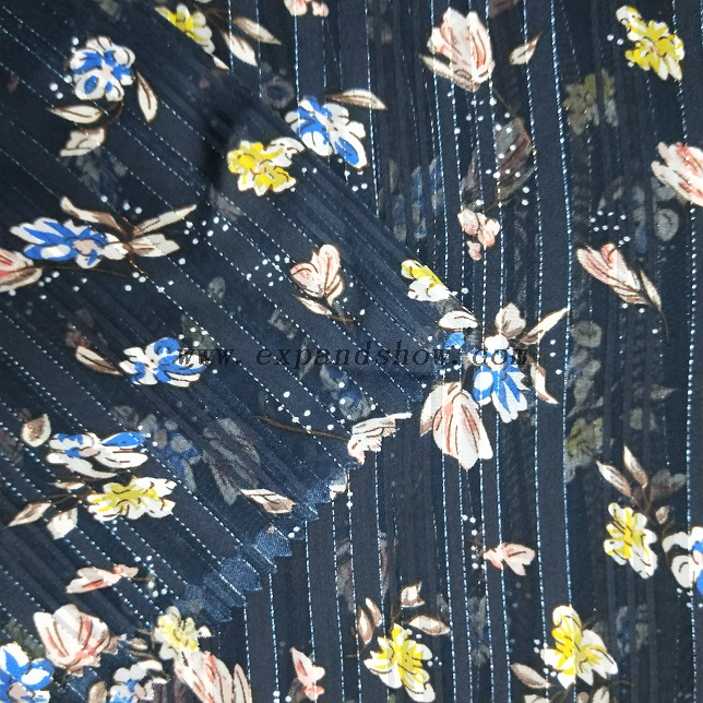 Fancy women dresses fabric polyester chiffon D&L printed fabric 