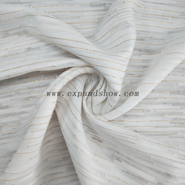Fancy women dresses fabric polyester chiffon lurex jacquard dyed 