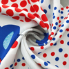 fancy women dresses fabric polyester polka printed 
