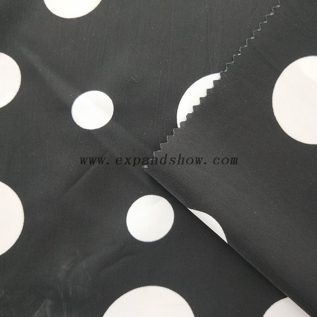 fancy women dresses fabric polyester polka printed 