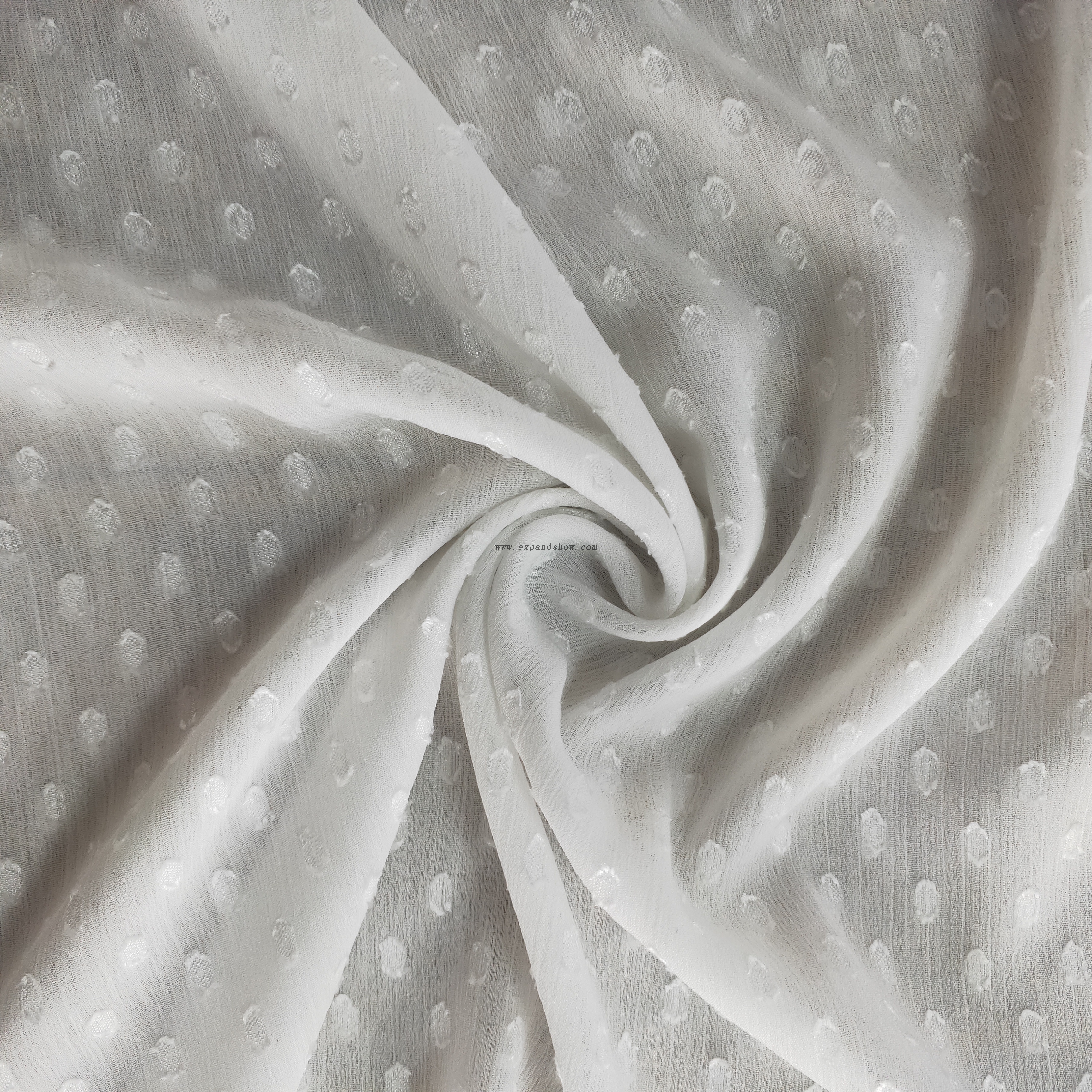 Fancy women dresses fabric polyester chiffon crinkle jacquard dyed 