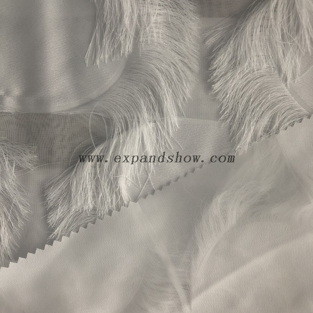 Fancy women dresses fabric polyester chiffon manual jacquard fabric 