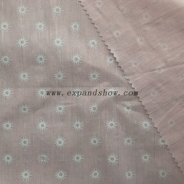Fancy women dresses fabric cotton lurex&dobby pigment fabric 
