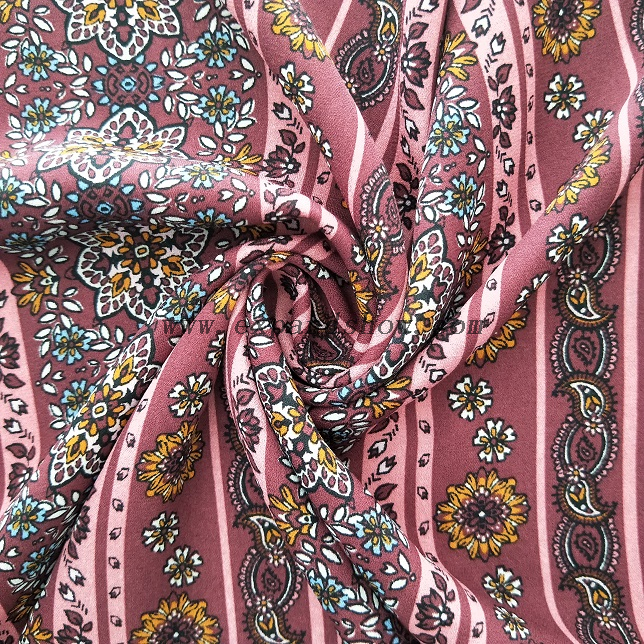 Fancy women dresses fabric polyester high quality soft moss crepe dobby georgette printed