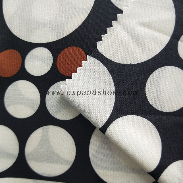 Fancy women dresses fabric polyester high quality satin spandex printed 