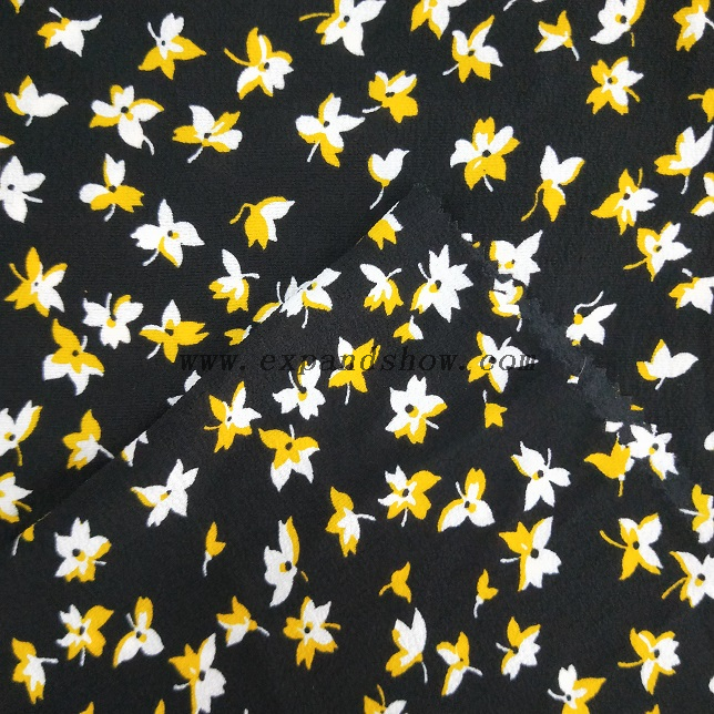 fancy women dresses fabric polyester high quality bubble chiffon printed 
