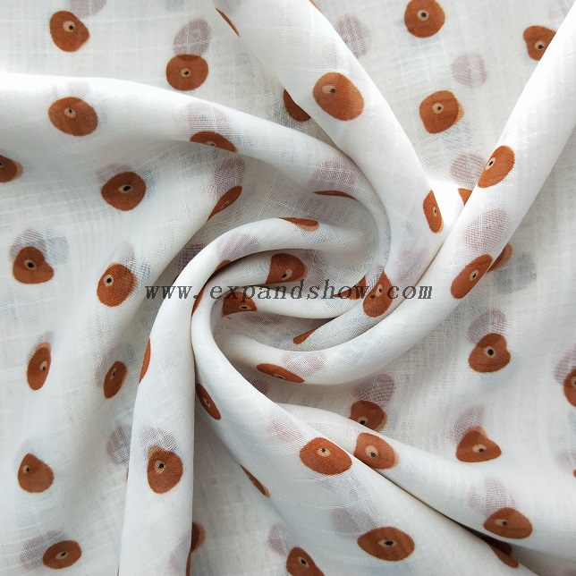 Fancy women dresses fabric polyester chiffon check printed 