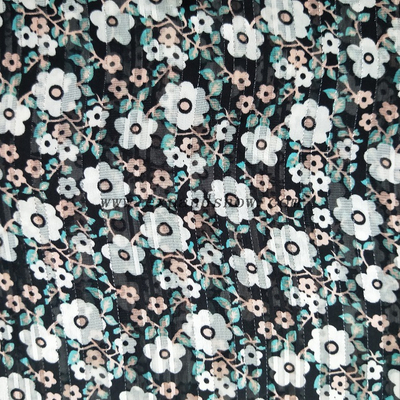 Fancy women dresses fabric polyester chiffon D&L printed fabric