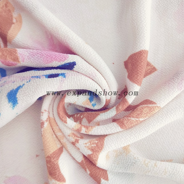 Recycle fancy women dresses fabric polyester high quality bubble chiffon printed 