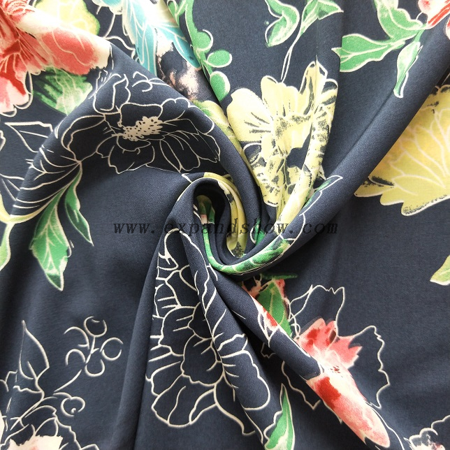 fancy women dresses fabric polyester full way stretch printed 