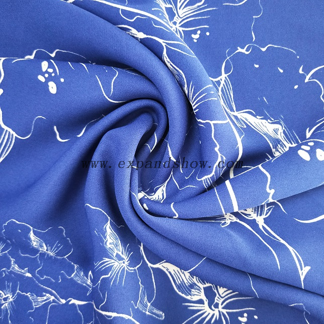 Fancy women dresses fabric polyester high quality soft moss crepe dobby georgette printed