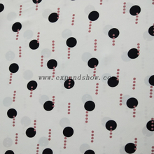 fancy women dresses fabric polyester polka printed 