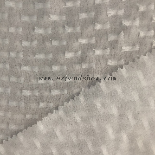 Fancy women dresses fabric polyester chiffon manual jacquard fabric