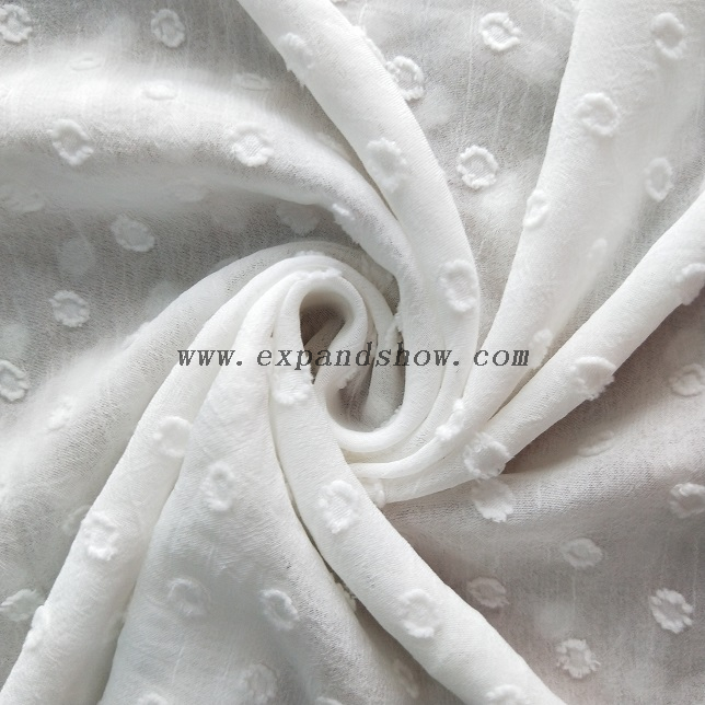 Fancy women dresses fabric polyester chiffon crinkle clip dot dyed 