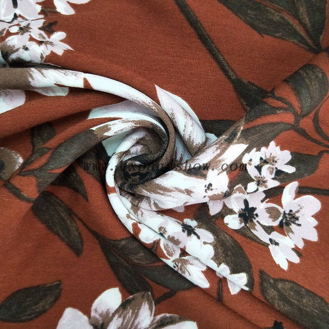 Fancy women dresses fabric polyester tissue faille spandex printed