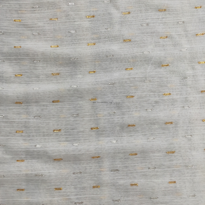 Fancy women dresses fabric polyester chiffon lurex jacquard dyed 