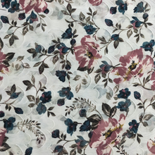 Fancy women dresses fabric polyester chiffon jacquard printed 