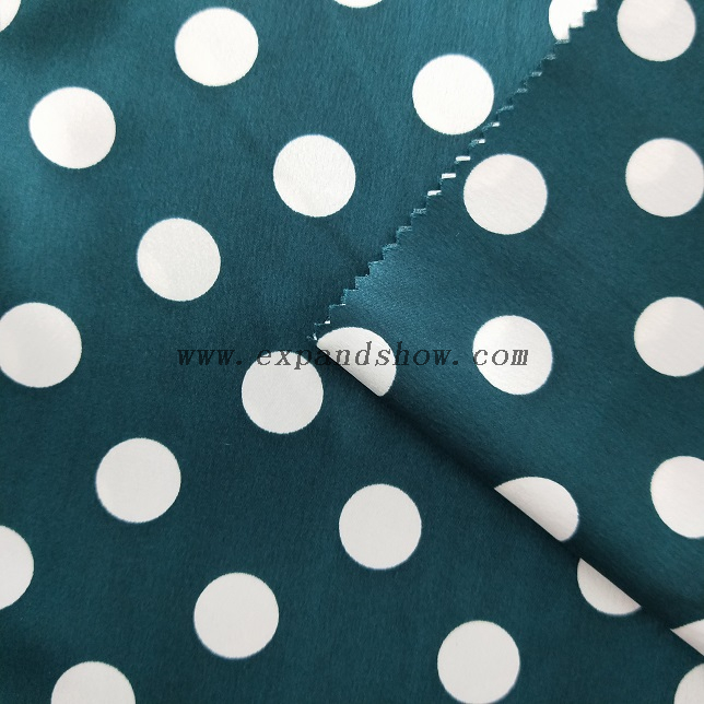 Fancy women dresses fabric polyester high quality satin spandex printed 