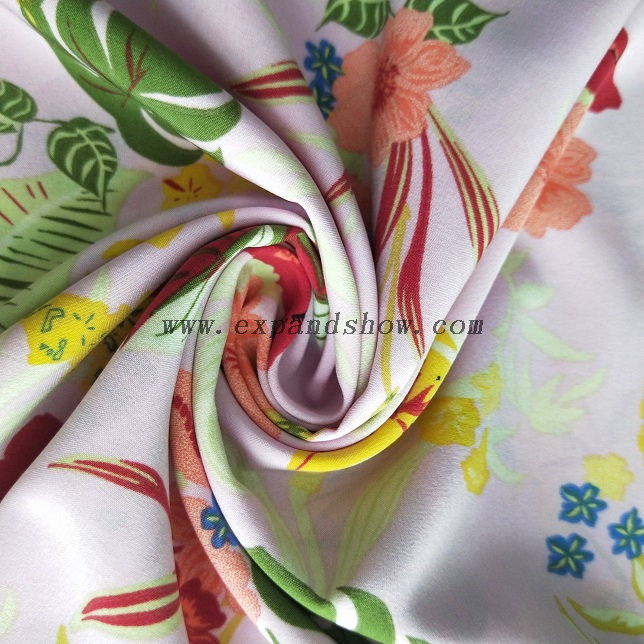 fancy women dresses fabric polyester full way stretch printed 