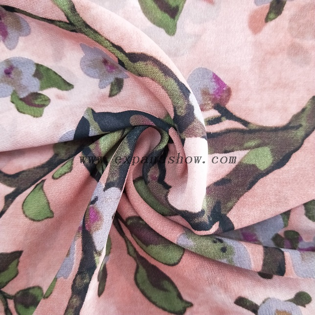 Fancy printed women dresses fabric polyester 75D chiffon fabric 