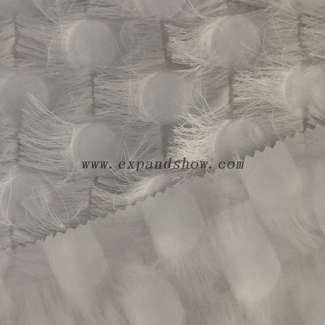 Fancy women dresses fabric polyester chiffon manual jacquard fabric 