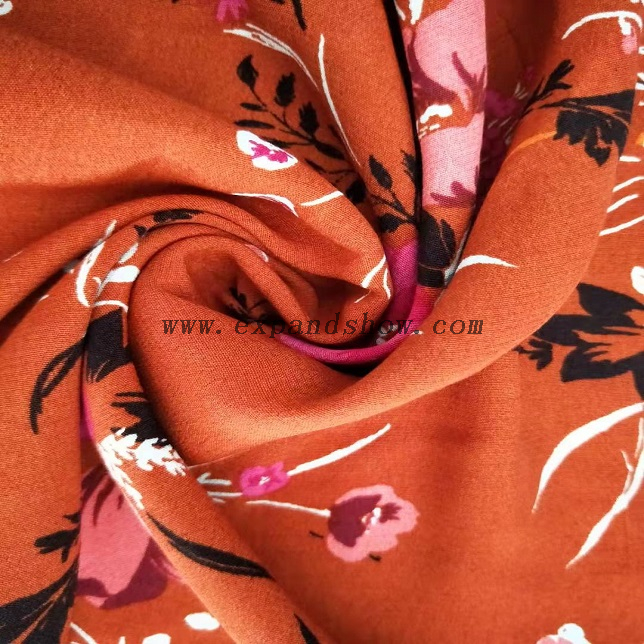 Fancy printed women dresses fabric FULI crepe fabric 